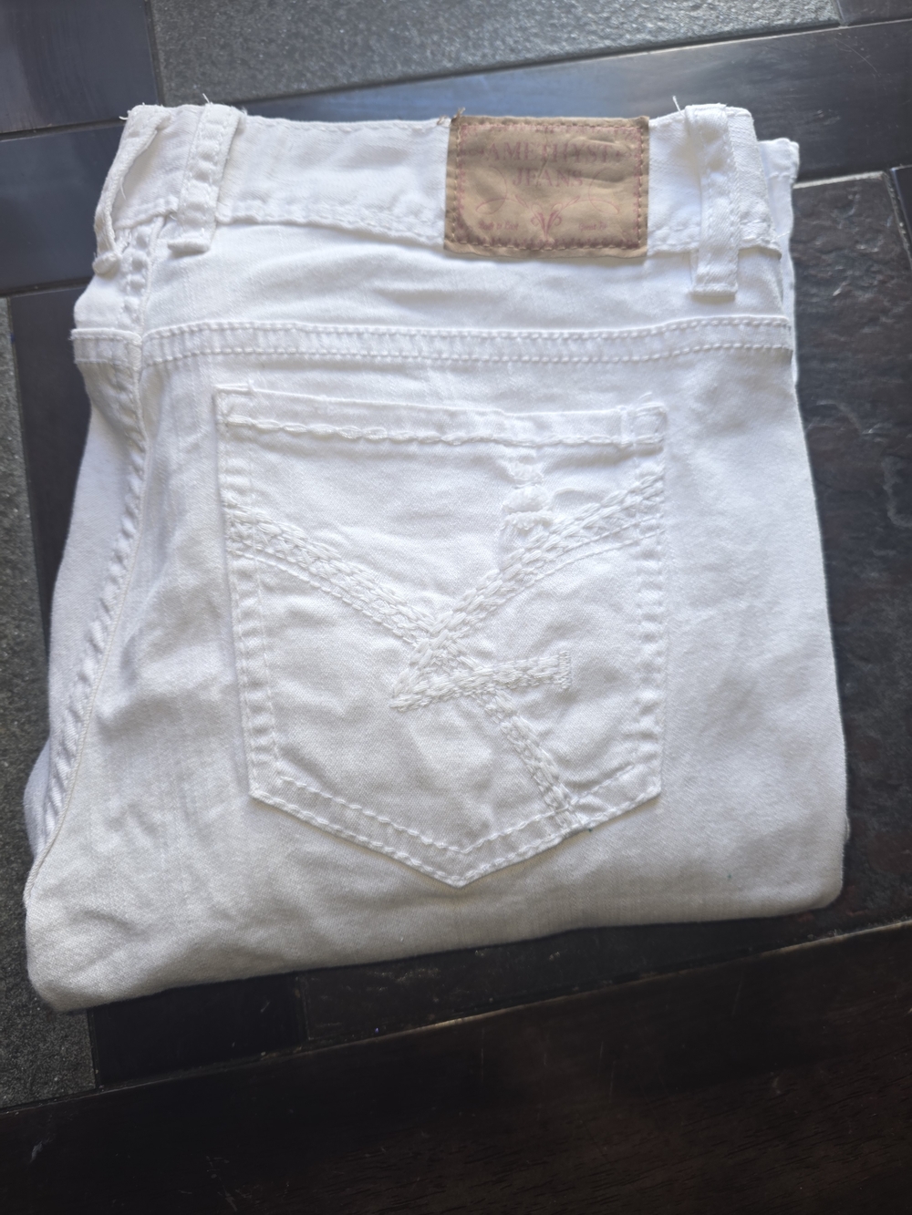 Amethyst Jeans Womens’s Slim Straight White Denim
